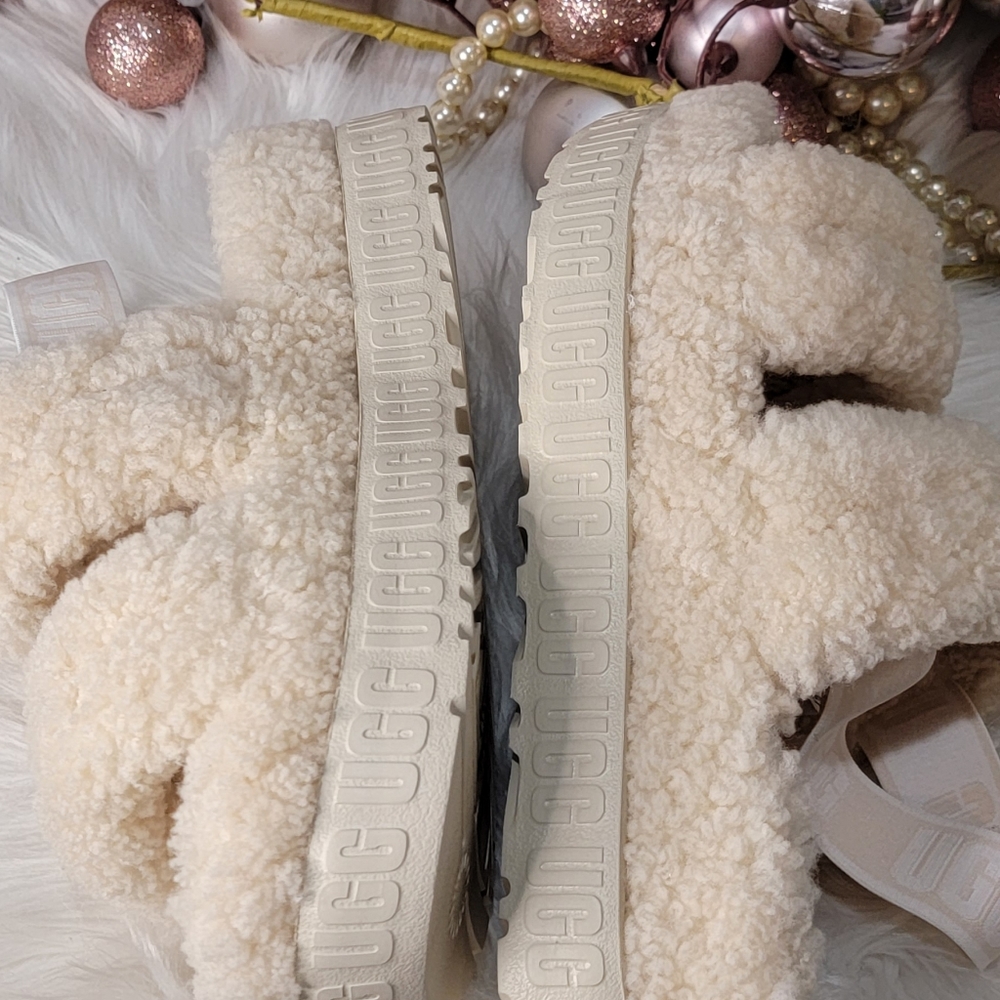 Ugg Oh Fluffita Genuine Shearling Slingback Sandal Brand New - Picture 5 of 8